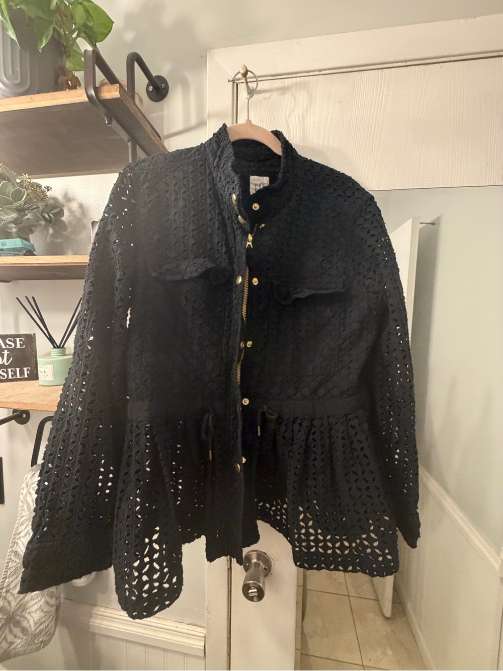 GAP Black Lace Peplum Jacket - Women